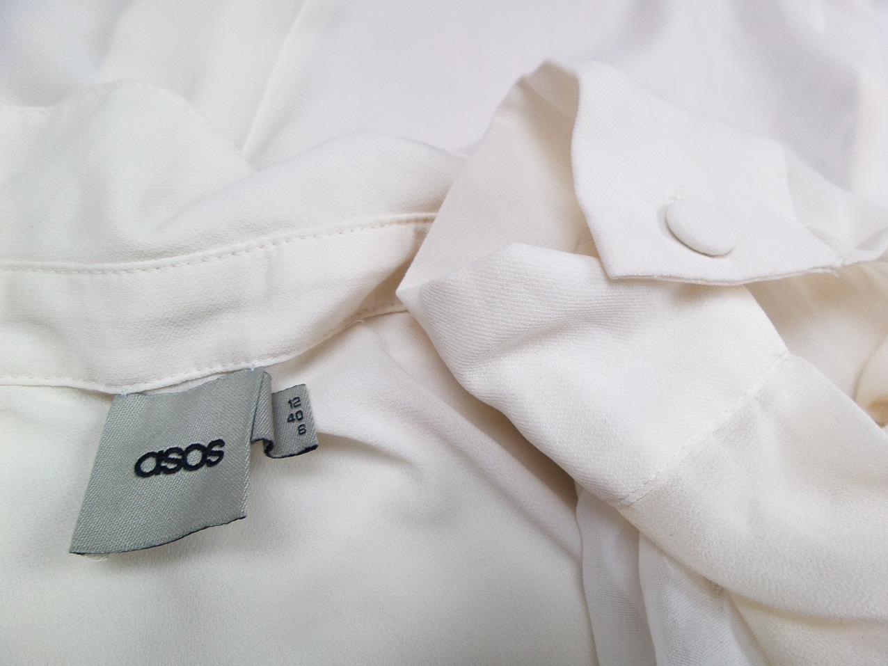 ASOS Stl 40 Färg Elfenben Krage Knäppt Blus Långärmad