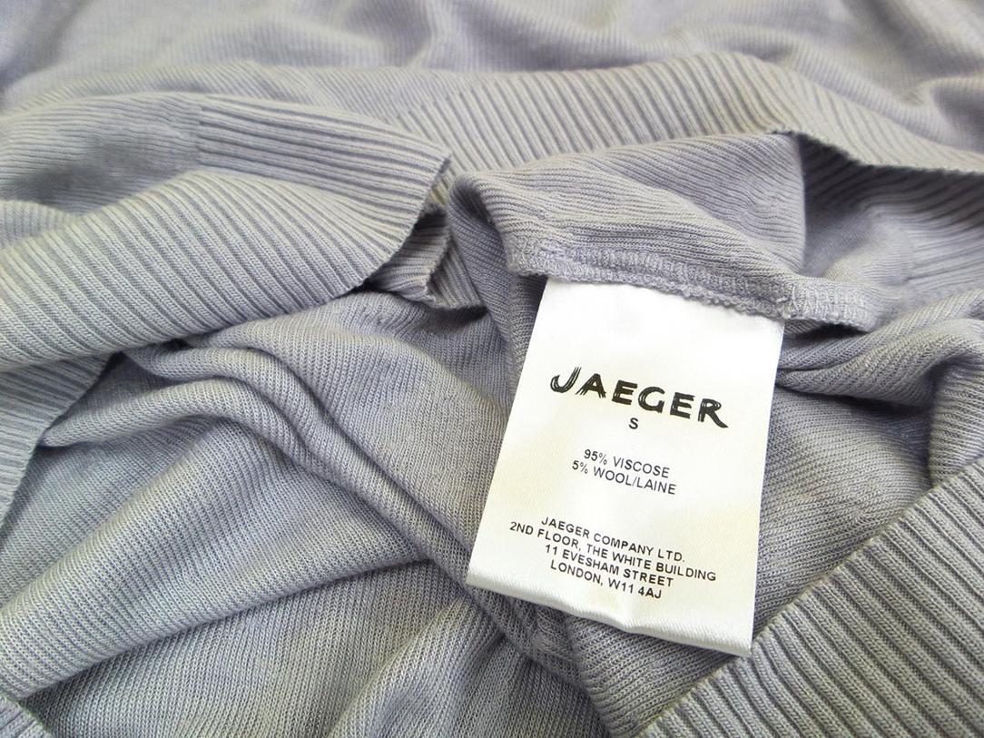 Jaeger Stl S Färg Grå Rund urringning Blus Långärmad Material Viskos