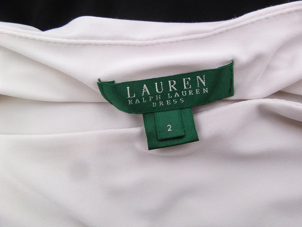 Lauren ralph lauren Stl 2 Färg Svart Båtringning Penn Klänning ärm 3/4 Midi