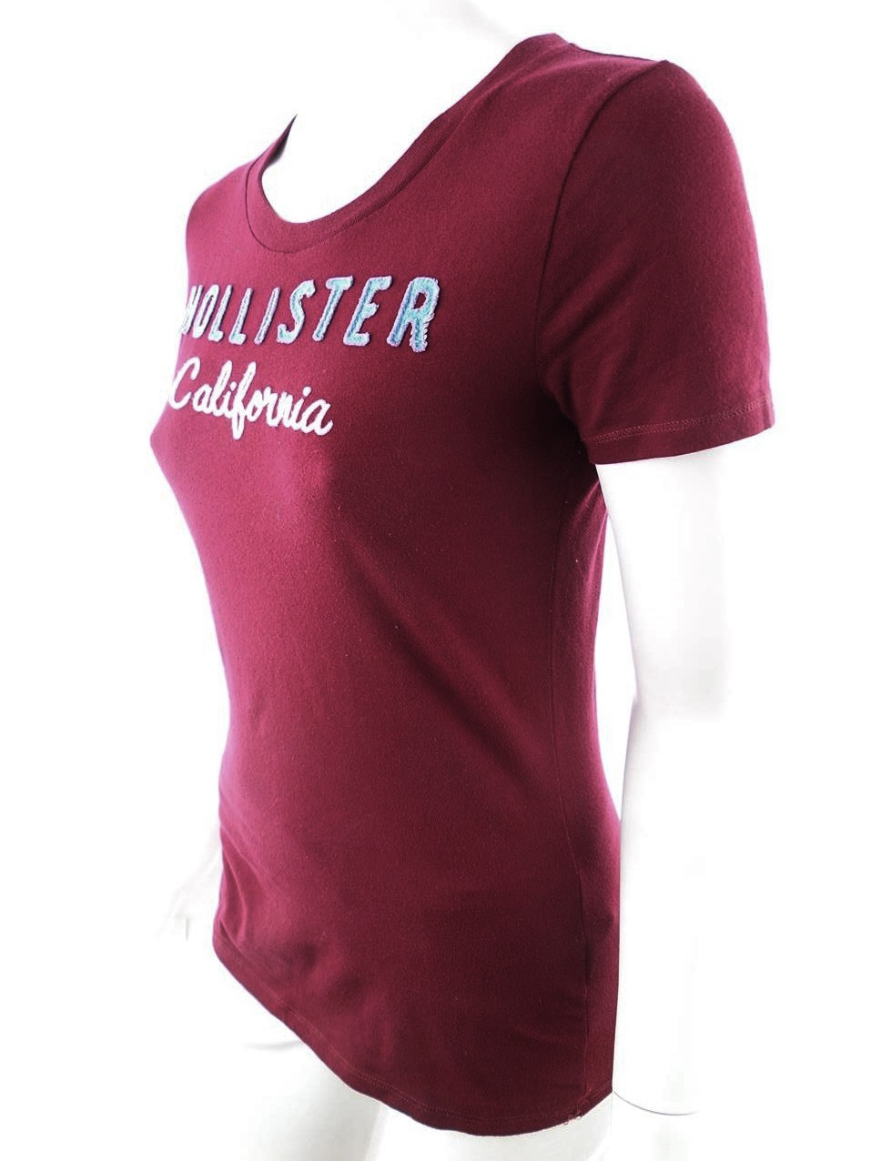 Hollister Stl M Färg Vinröd Rund urringning T-shirt Kortärmad Material Bomull