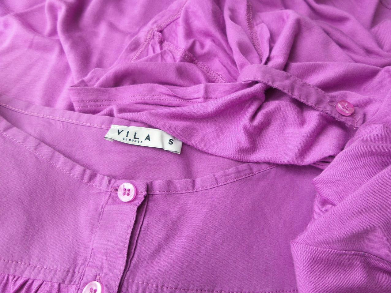 Vila Stl S Färg Rosa Båtringning Popover Tunika Blus ärm 3/4 Material Viskos 100%