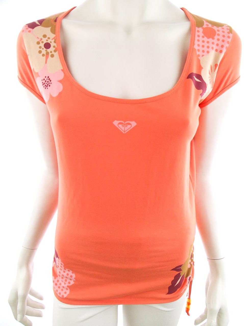 Roxy Stl 4 Färg Orange Rund urringning Blus Kortärmad Material Bomull