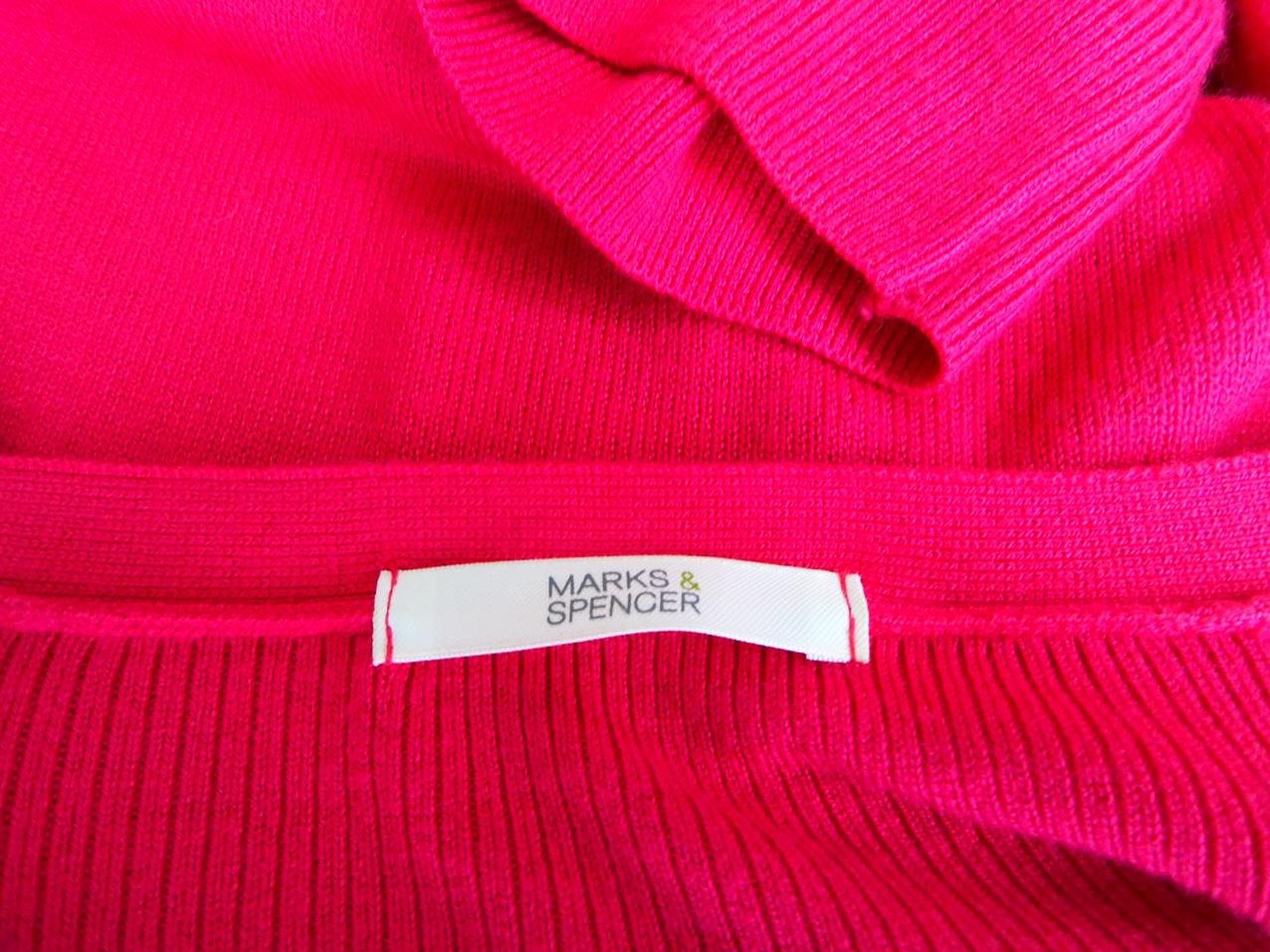 Stl 8 (36) Färg Fuchsia V-ringning Koftbolero ärm 3/4 Material Viskos Finstickat