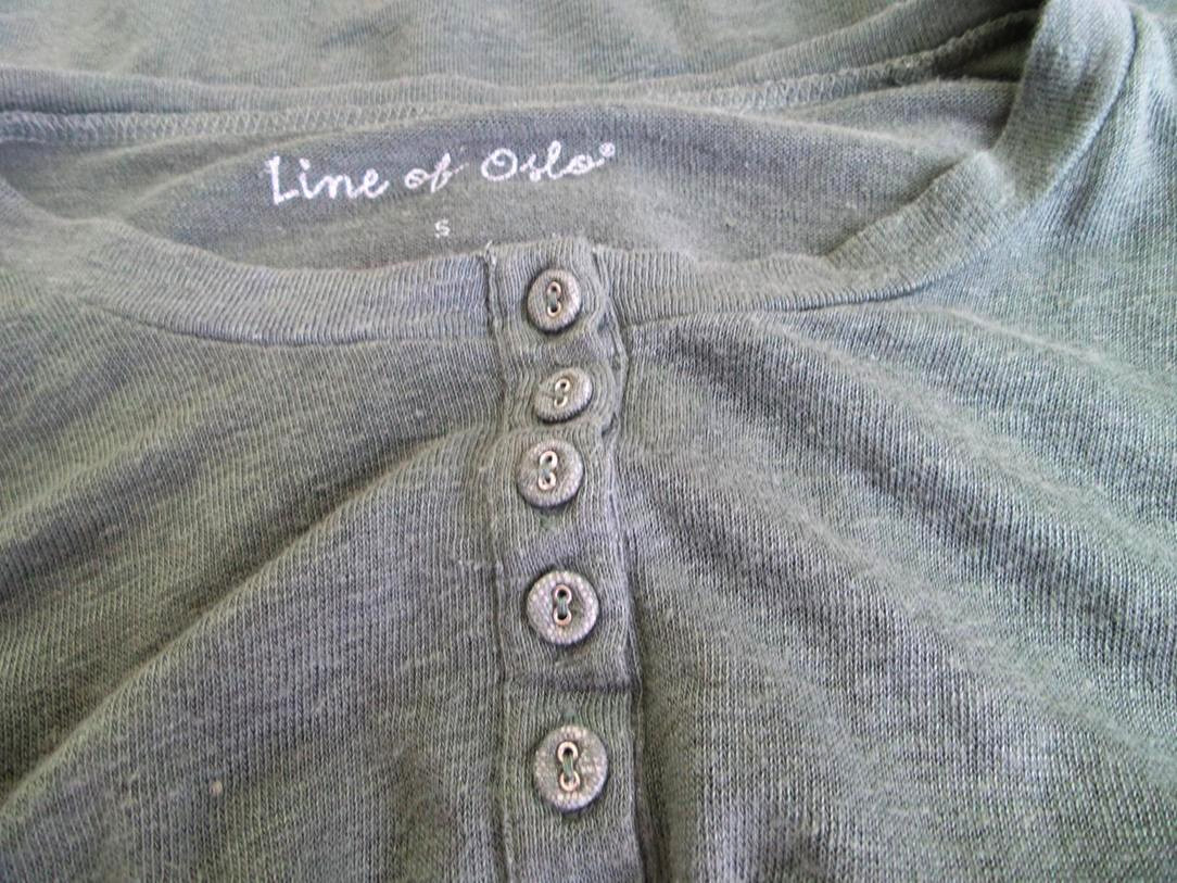 Line of Oslo Stl S Rund urringning Popover Tunika Blus ärm 3/4 Material Lin