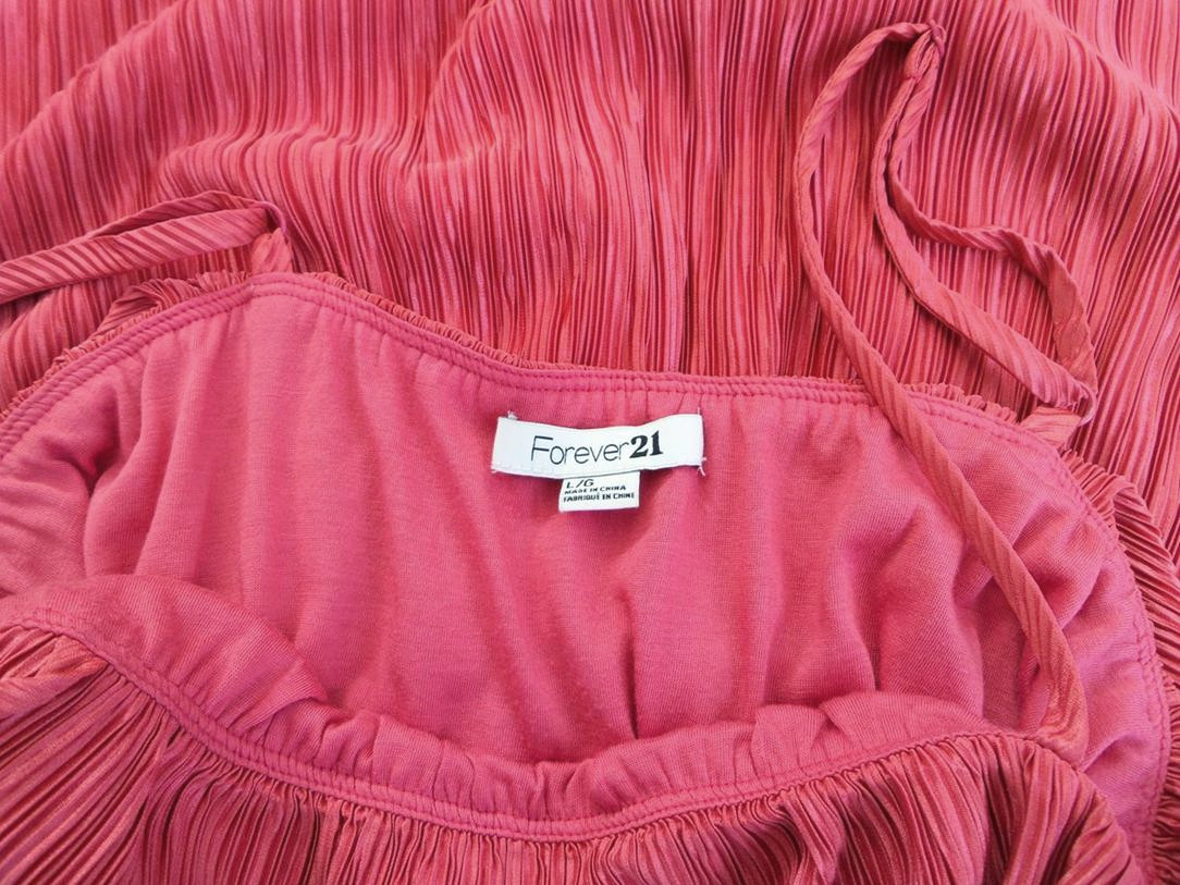 Forever 21 Stl L Färg Rosa Axelbandslös Bluson Klänning Ärmlös Knälängd