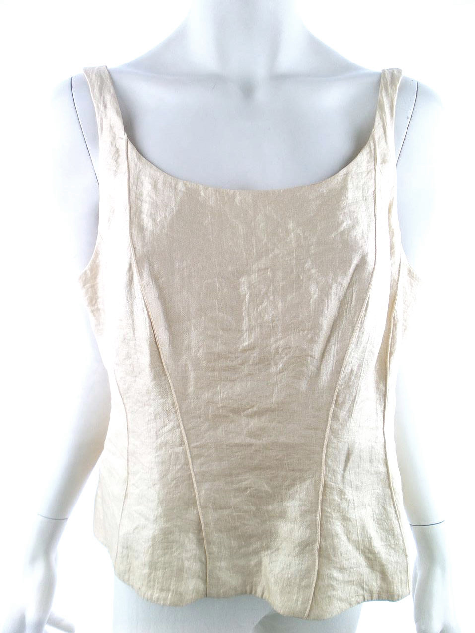 Traffic Stl 20 (48) Färg Guld Rund urringning Blus Ärmlös Material Rayon