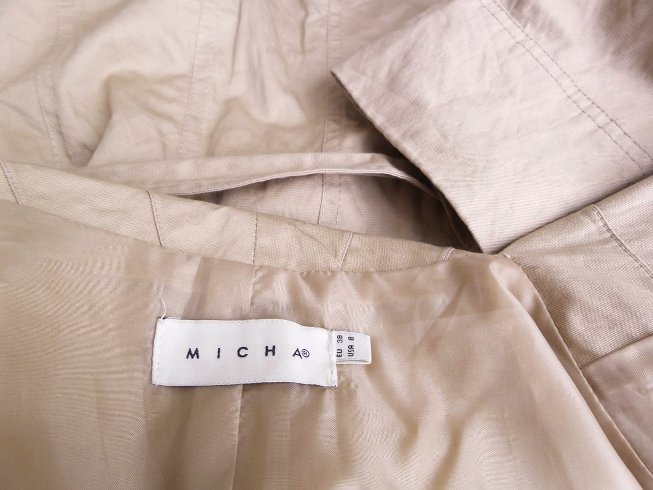 Micha Stl 38 Färg Beige Jacka Långärmad Material Bomull