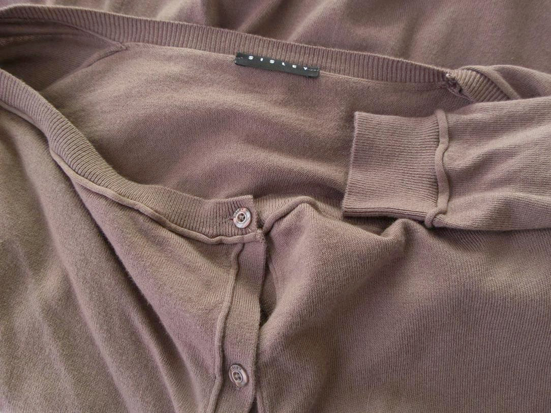 Sisley Stl XS Färg Brun Draperad Lång knäppt kofta Långärmad Material Viskos Finstickat