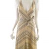 Mexx Stl 34 Färg Beige Halter A-linje Klänning Ärmlös Midi Material Bomull 100%