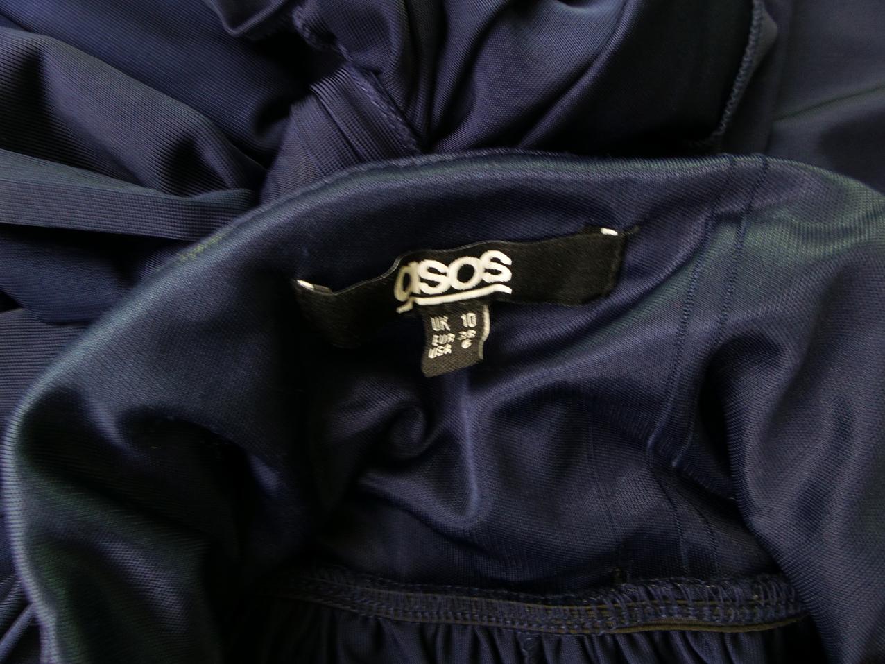 ASOS Stl 38 Färg Marinblå Axelbandslös Tunika blus Ärmlös Material Viskos