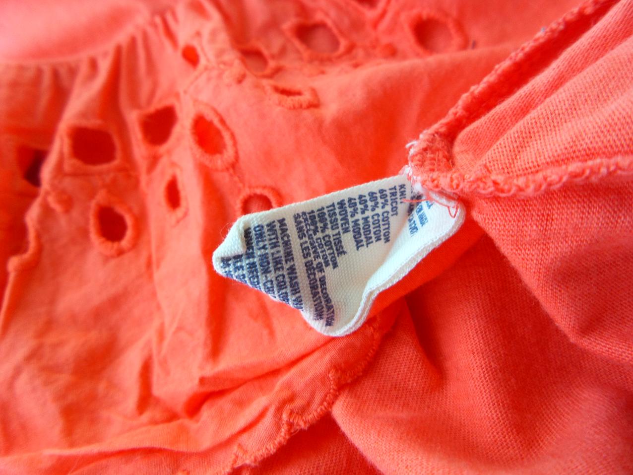 American Eagle Stl M Färg Orange Hjärtformad Sommar Klänning Ärmlös Knälängd Material Bomull