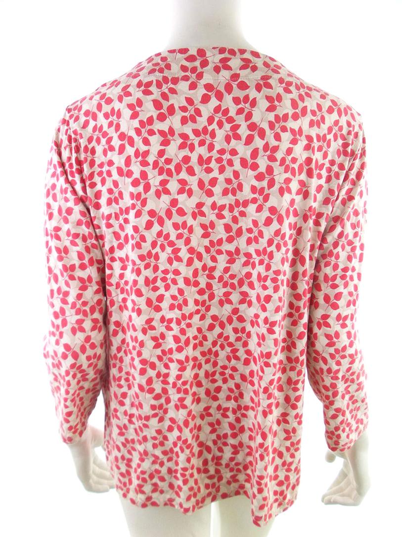 Eastex Stl 46 Färg Rosa Floral Blad Kvadratisk urringning Blus ärm 3/4 Material Viskos