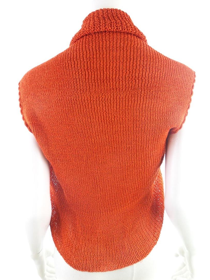 Topshop Stl 36 Färg Orange V-ringning Öppen kofta Ärmlös Material Akryl Finstickat