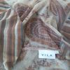 Vila Stl M Färg Beige Paisley Keyhole Crew Neck Blus ärm 3/4