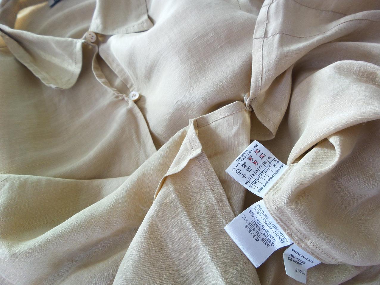 Marella Stl 44 Färg Beige Krage Knäppt Skjort Blus Långärmad Material Lin