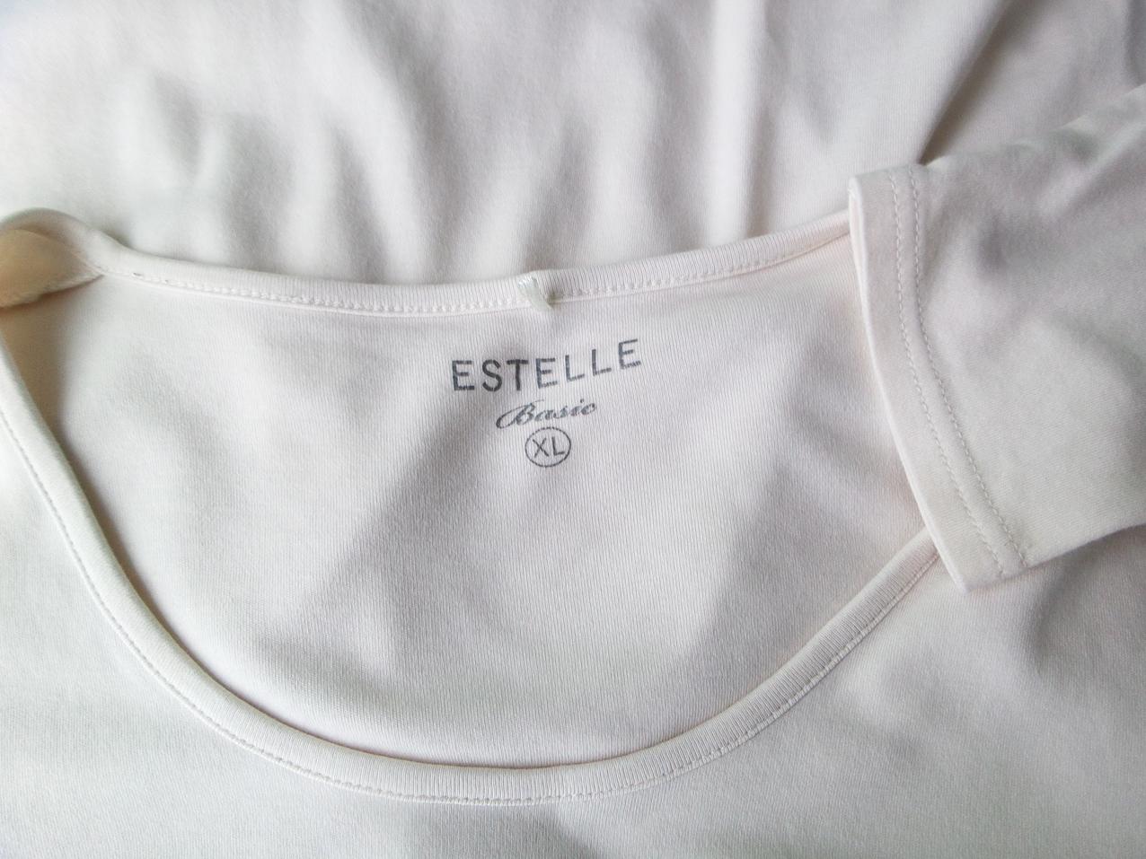 Estelle Stl XL Färg Elfenben Rund urringning Blus Långärmad Material Bomull 100%