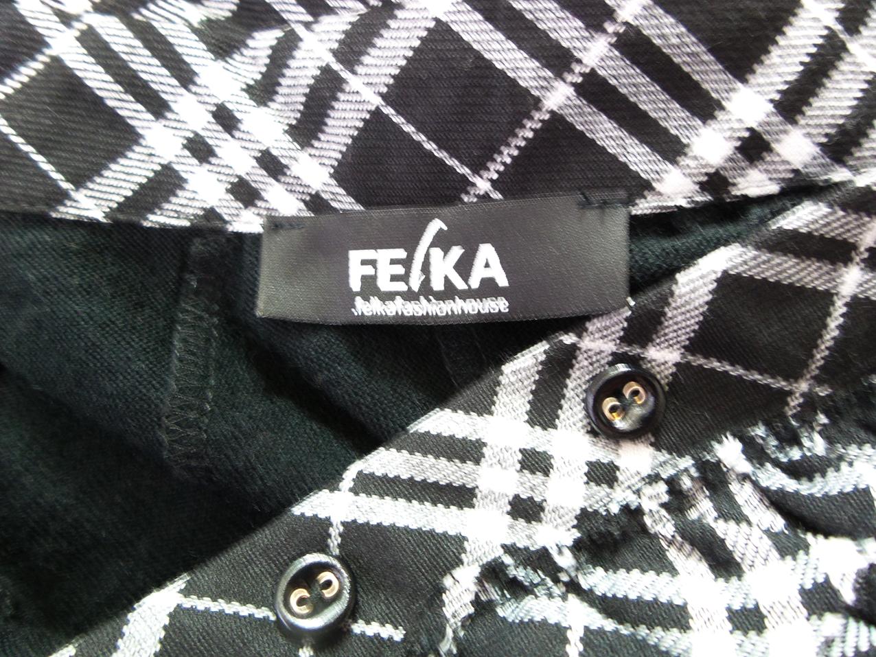 Felka Fashion House Stl 44 Färg Svart Krage Stickad Klänning Långärmad Knälängd Material Akryl