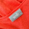 Wallis Stl M Färg Orange V-ringning Öppen kofta ärm 3/4 Material Lin Finstickat