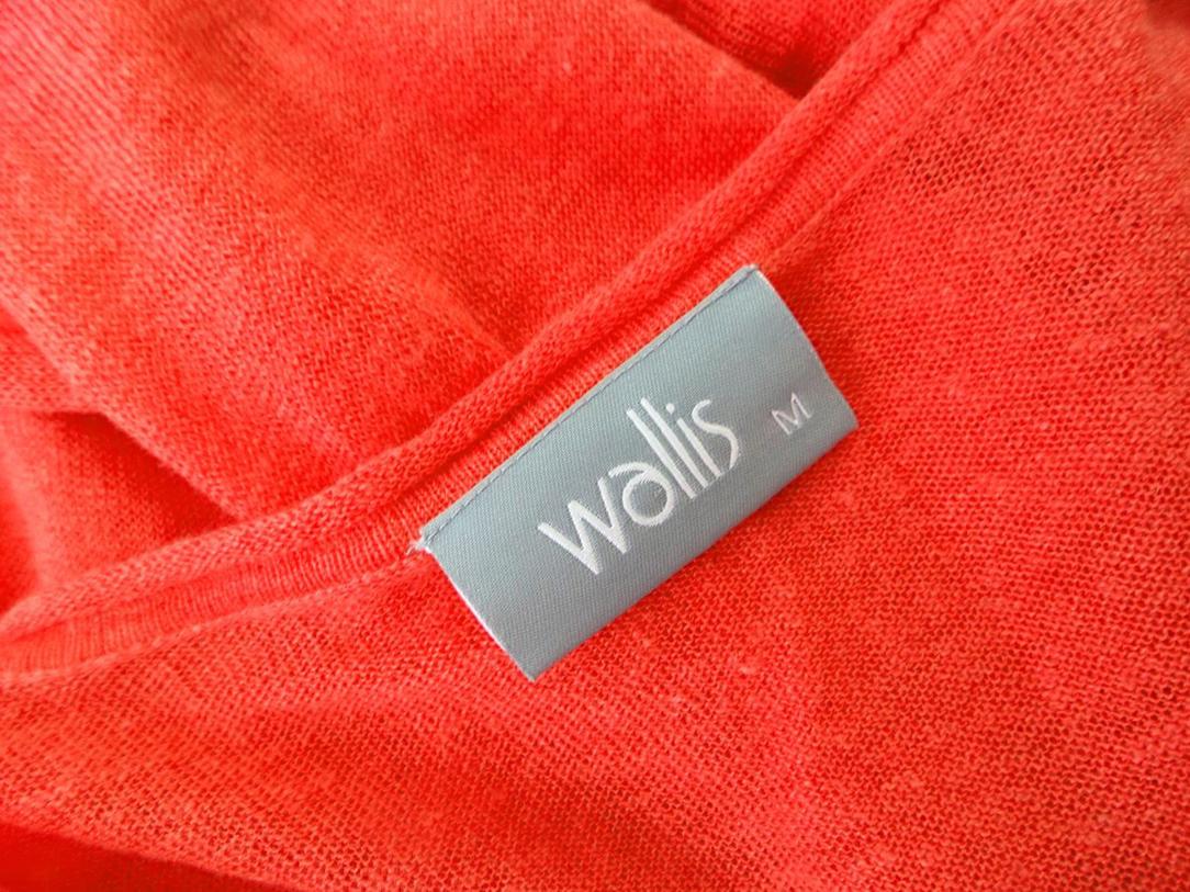 Wallis Stl M Färg Orange V-ringning Öppen kofta ärm 3/4 Material Lin Finstickat