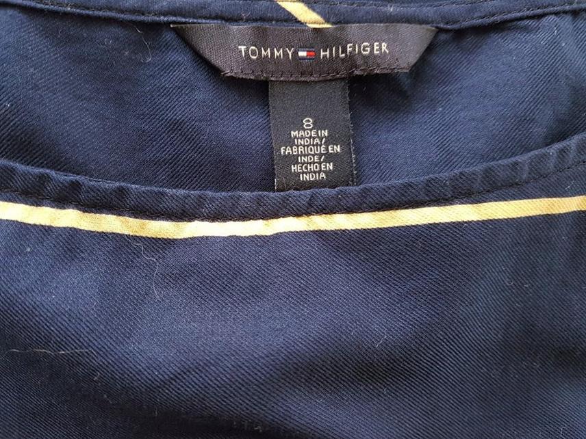 Tommy hilfiger Stl 8 (36) Färg Marinblå Rund urringning A-linje Klänning Ärmlös Knälängd Material Bomull 100%