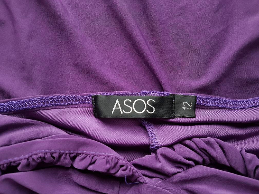 ASOS Stl 12 (40) Färg Lila Halter Mini Klänning Ärmlös Kort