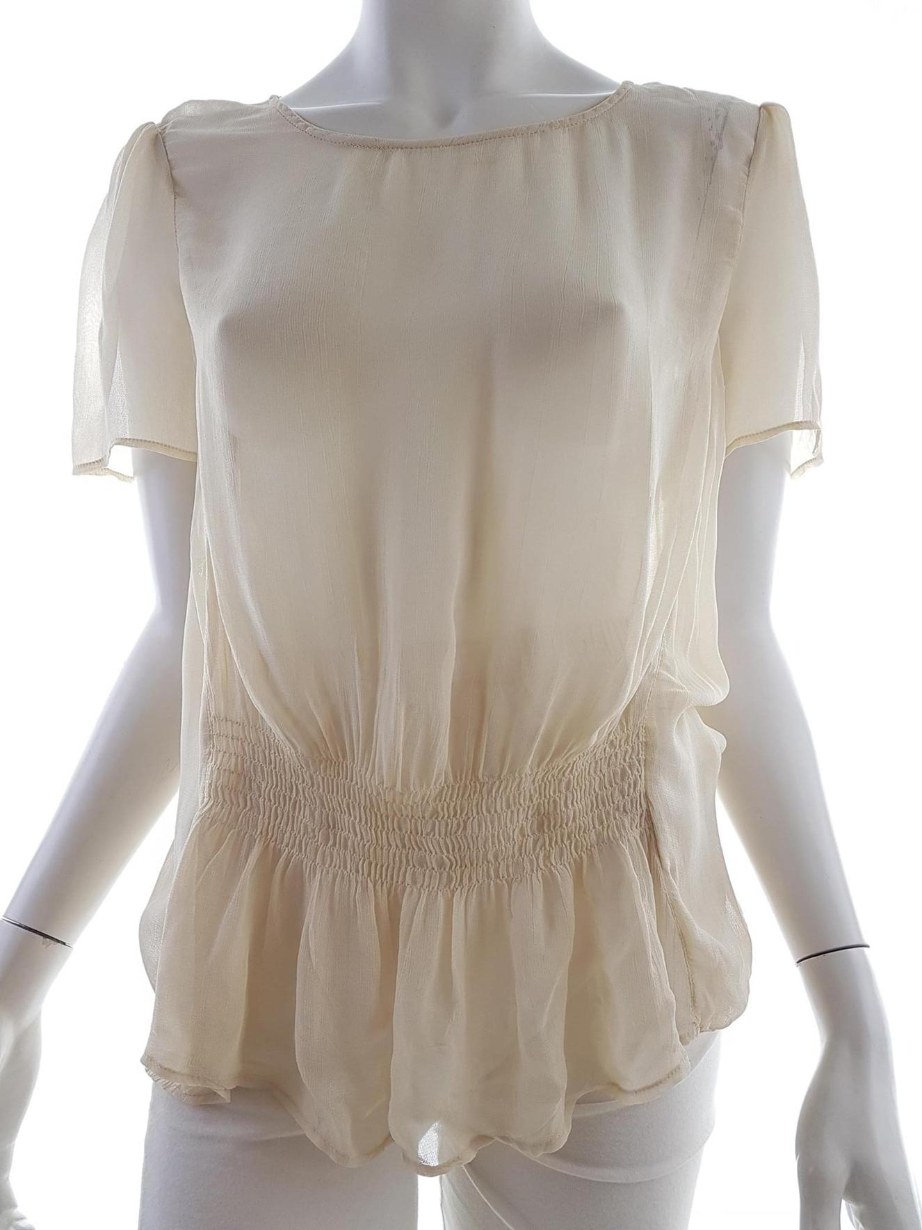 Noa noa Stl S Färg Beige Rund hals Peplum Blus Kortärmad