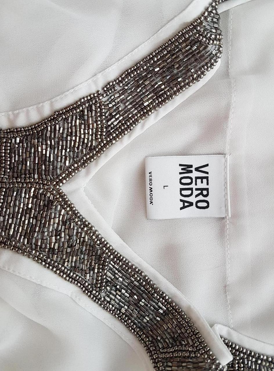 Vero moda Stl L Färg Vit V-ringning Tunika blus ärm 3/4