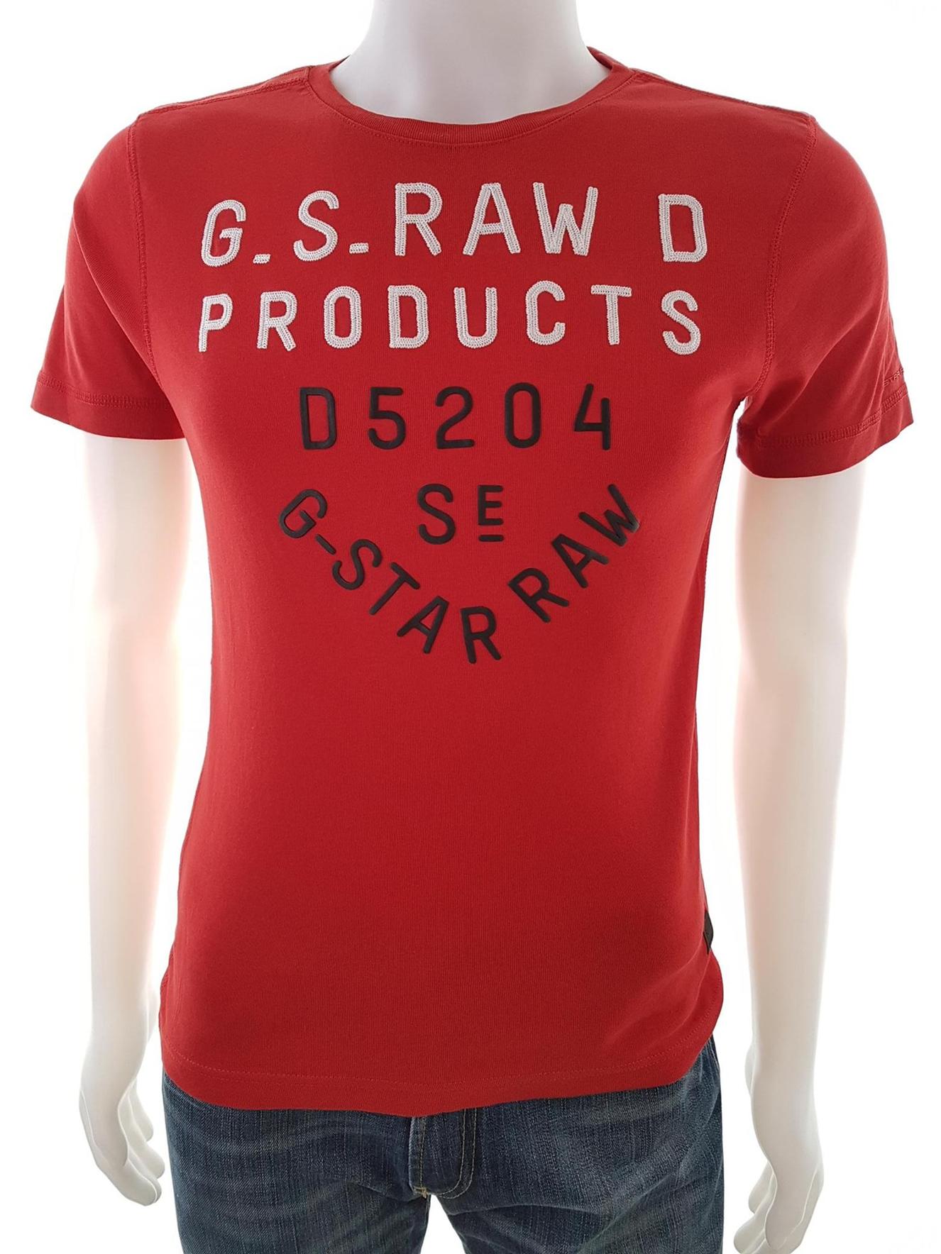 G-Star Stl M Färg Röd Herr T-shirt Kortärmad Material Bomull 100%