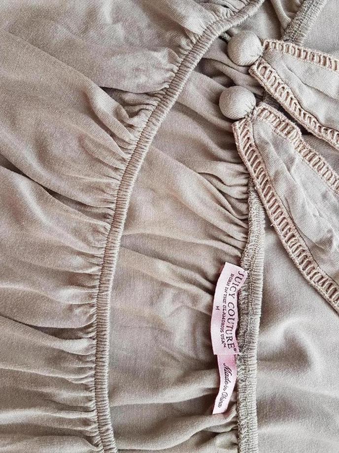 Juicy couture Stl M Färg Beige Båtringning Skal Klänning Kortärmad Knälängd Material Modal 100%