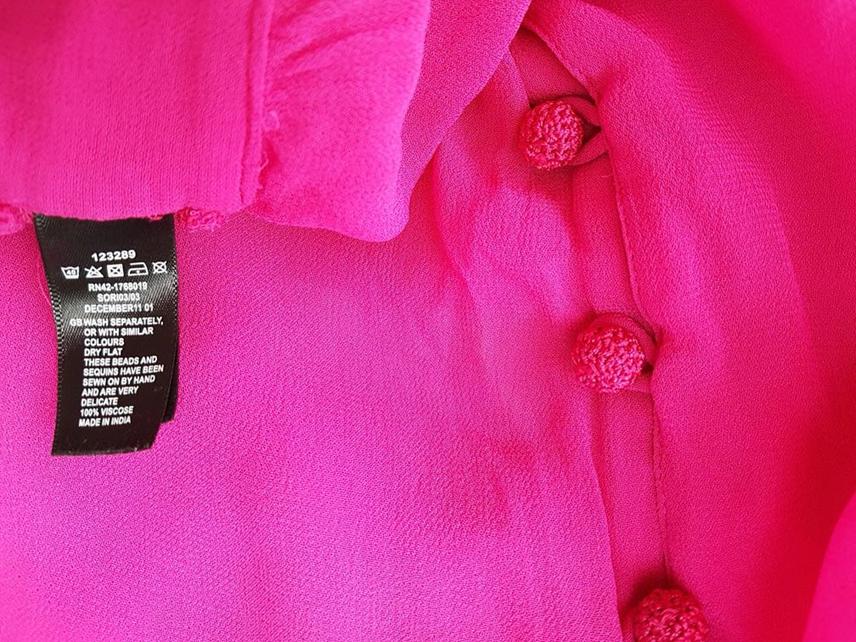 Monsoon Stl M Färg Rosa V-ringning Knäppt Blus ärm 3/4 Material Viskos 100%