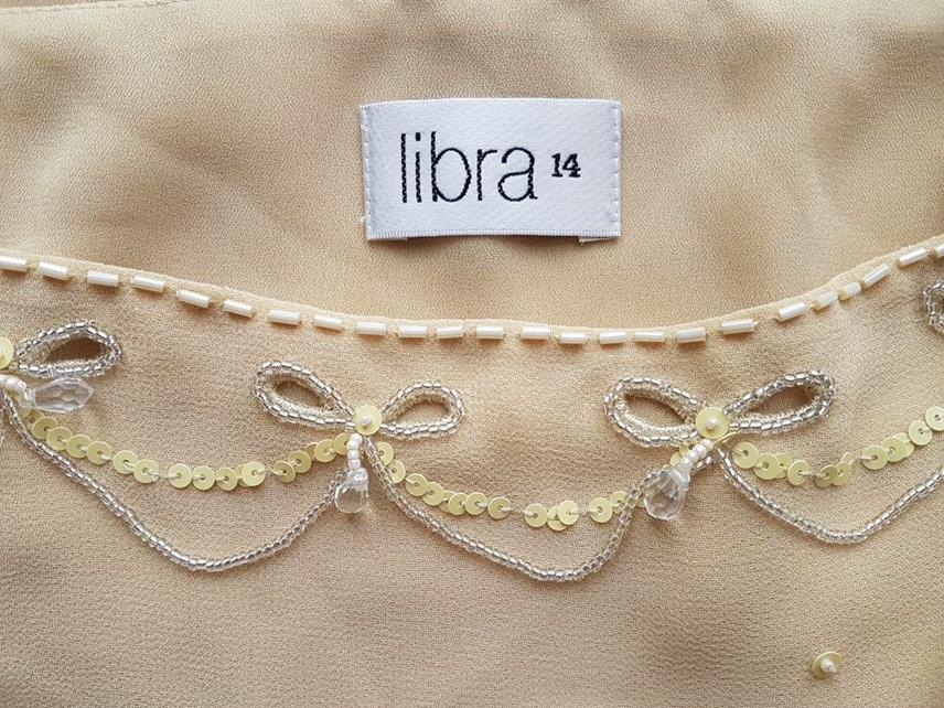 Libra Stl 14 (42) Färg Beige Kvadratisk urringning Blus Ärmlös