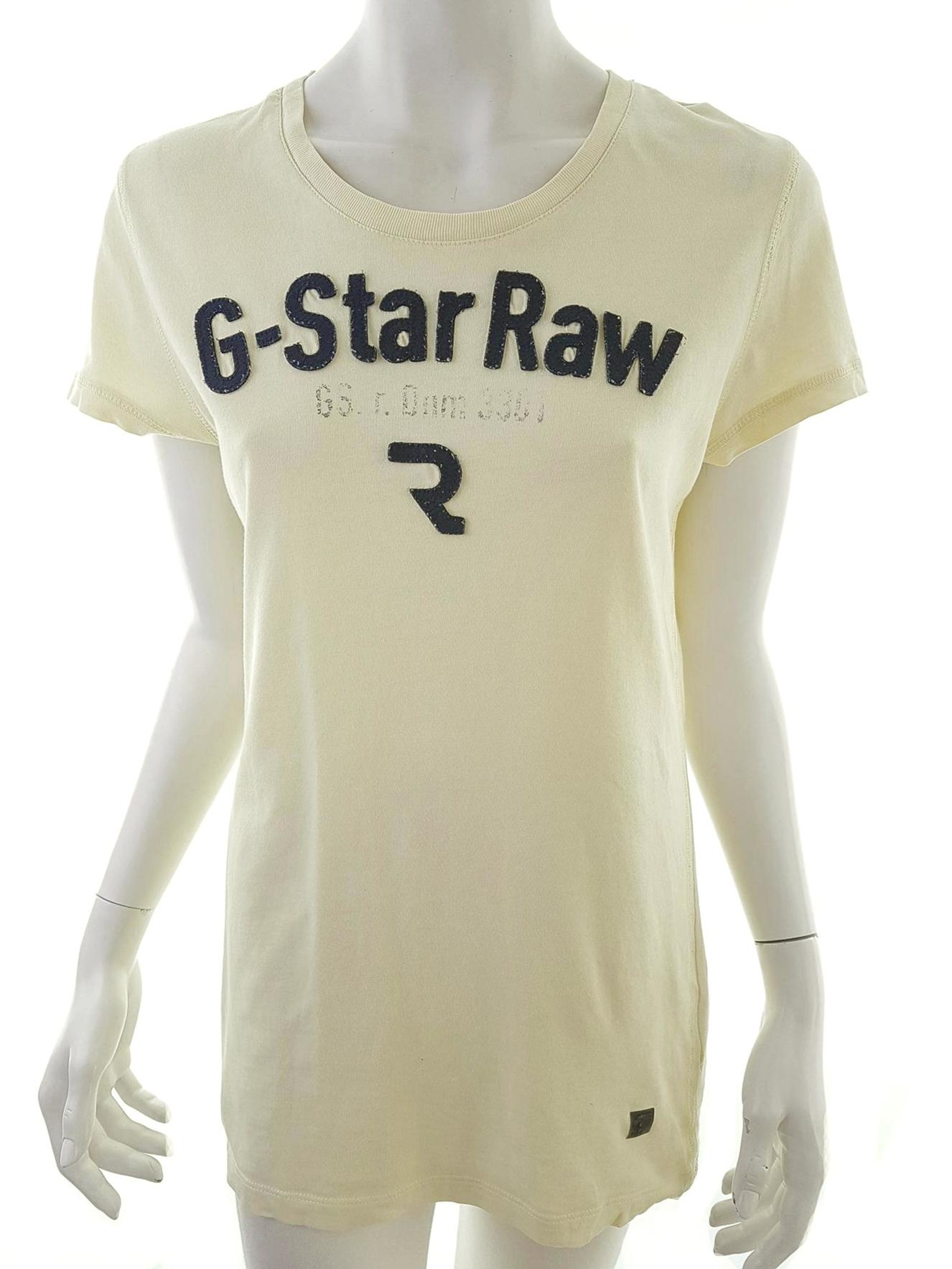 G-Star Stl XL Färg Gul Rund urringning T-shirt Kortärmad Material Bomull 100%