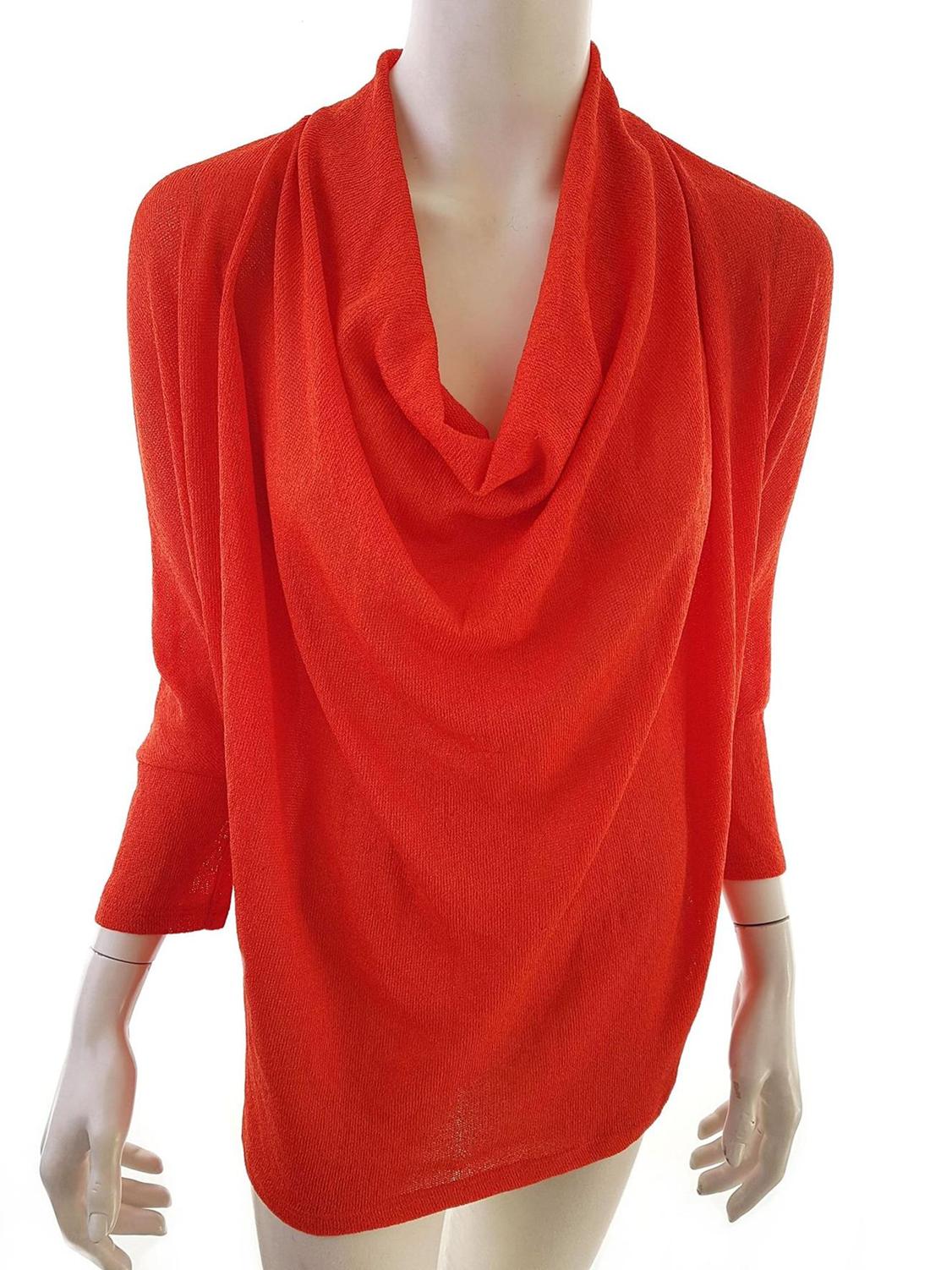 Gallery Stl 40/42 Färg Orange Draperad Tunika blus ärm 3/4