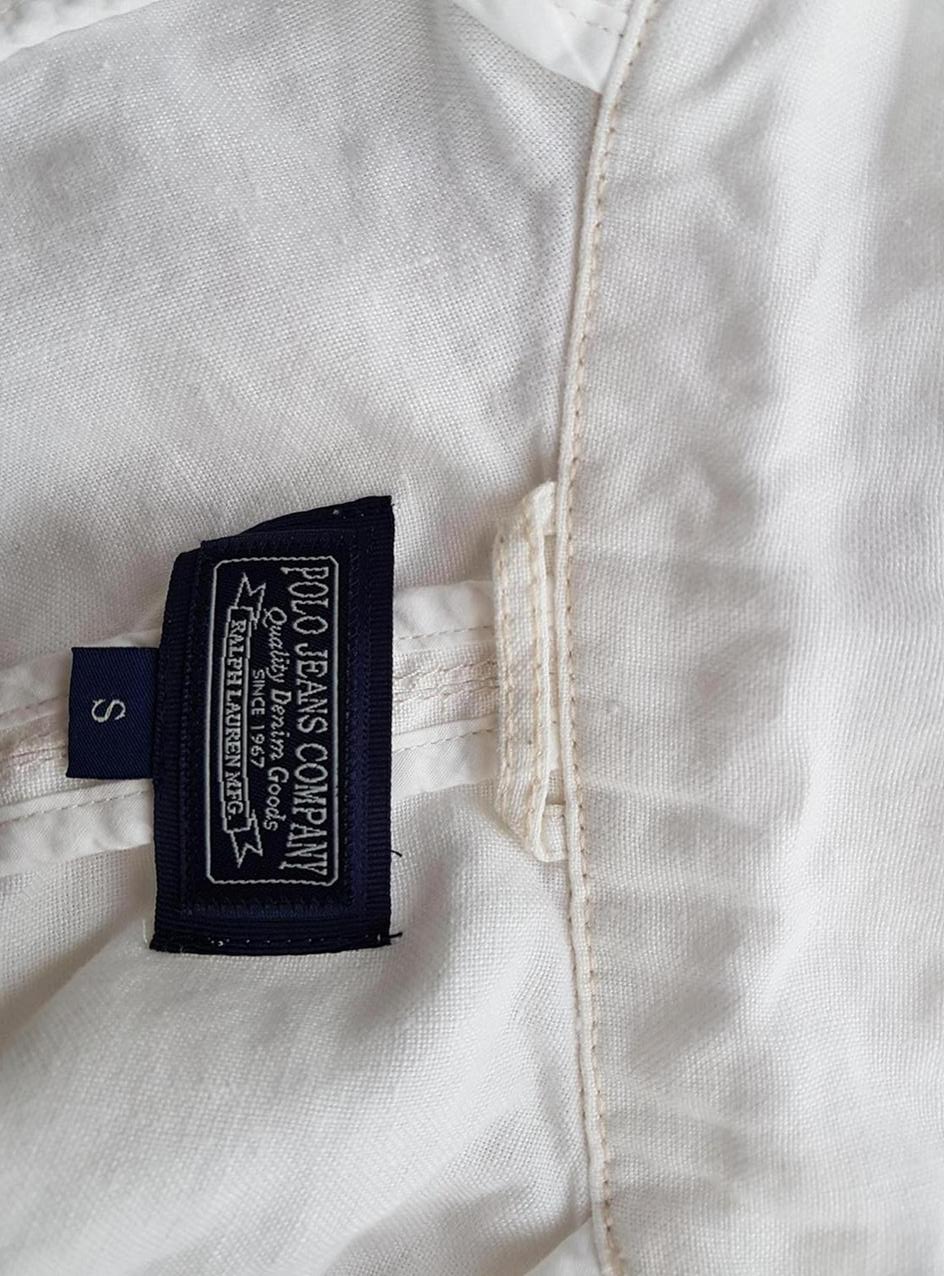 Ralph Lauren Polo Jeans Company Stl S Färg Elfenben Krage Kavaj med knappar Långärmad Material Lin 100%