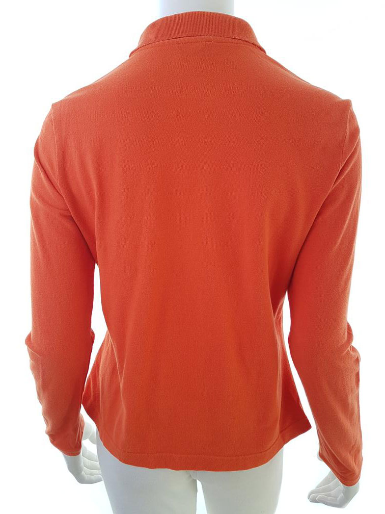 Escada Stl M Färg Orange Krage Pikétröja Långärmad Material Bomull 100%