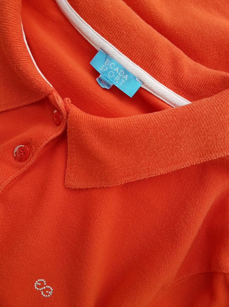 Escada Stl M Färg Orange Krage Pikétröja Långärmad Material Bomull 100%