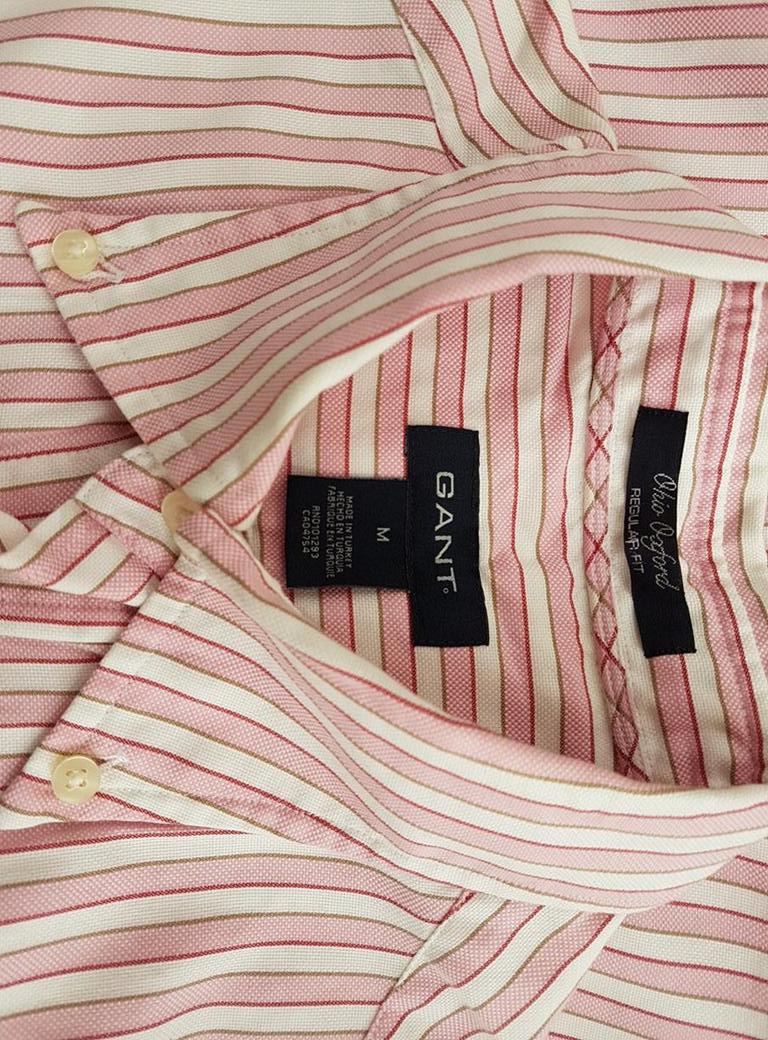 Gant Stl M Färg Rosa Krage Herr skjorta, casual Långärmad Material Bomull 100%