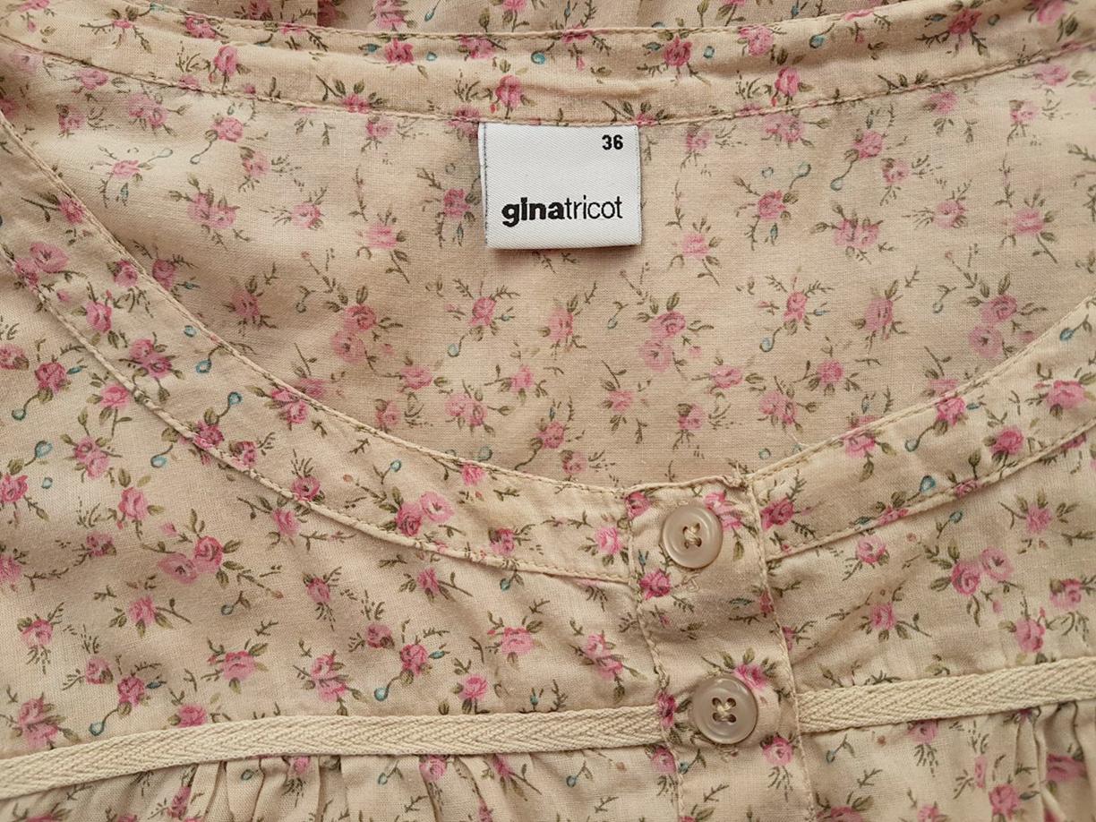 Ginatricot Stl 36 Färg Beige Rund urringning Skjort Klänning Långärmad Kort Material Bomull 100%