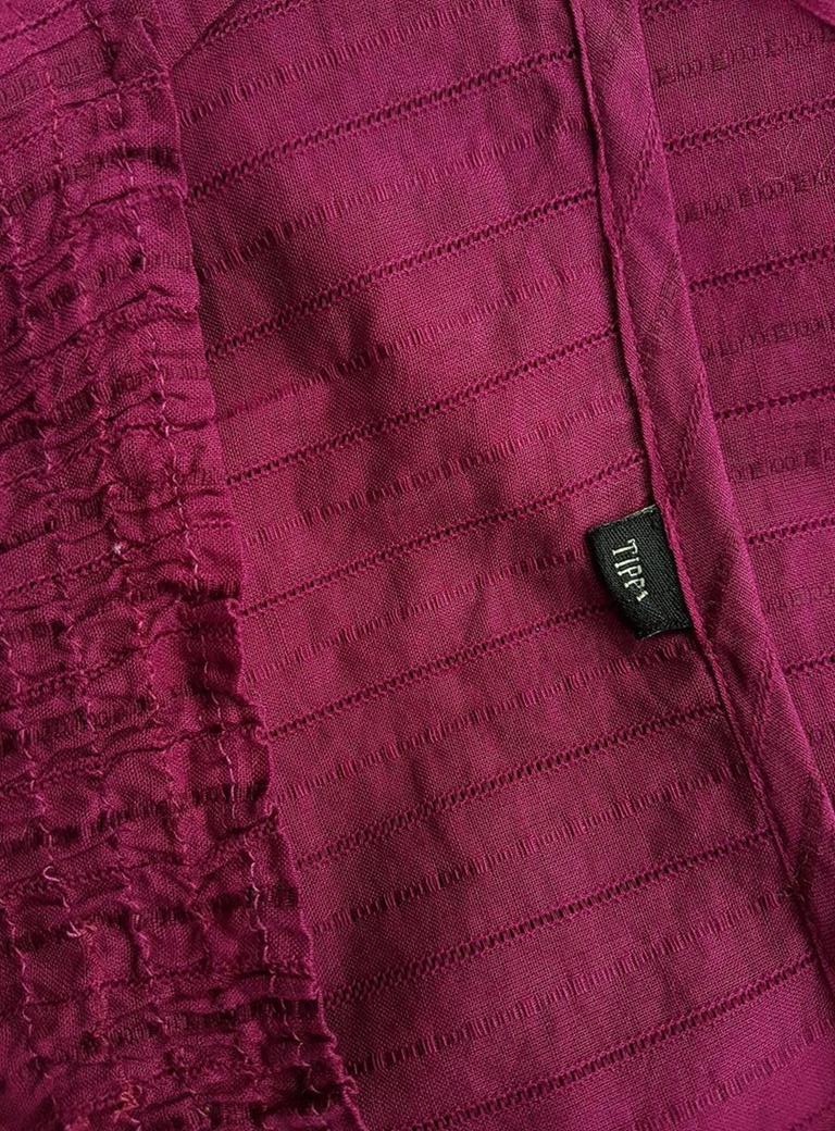 Tippy Stl S Färg Fuchsia Kvadratisk urringning Mini Klänning Långärmad Kort Material Bomull 100%