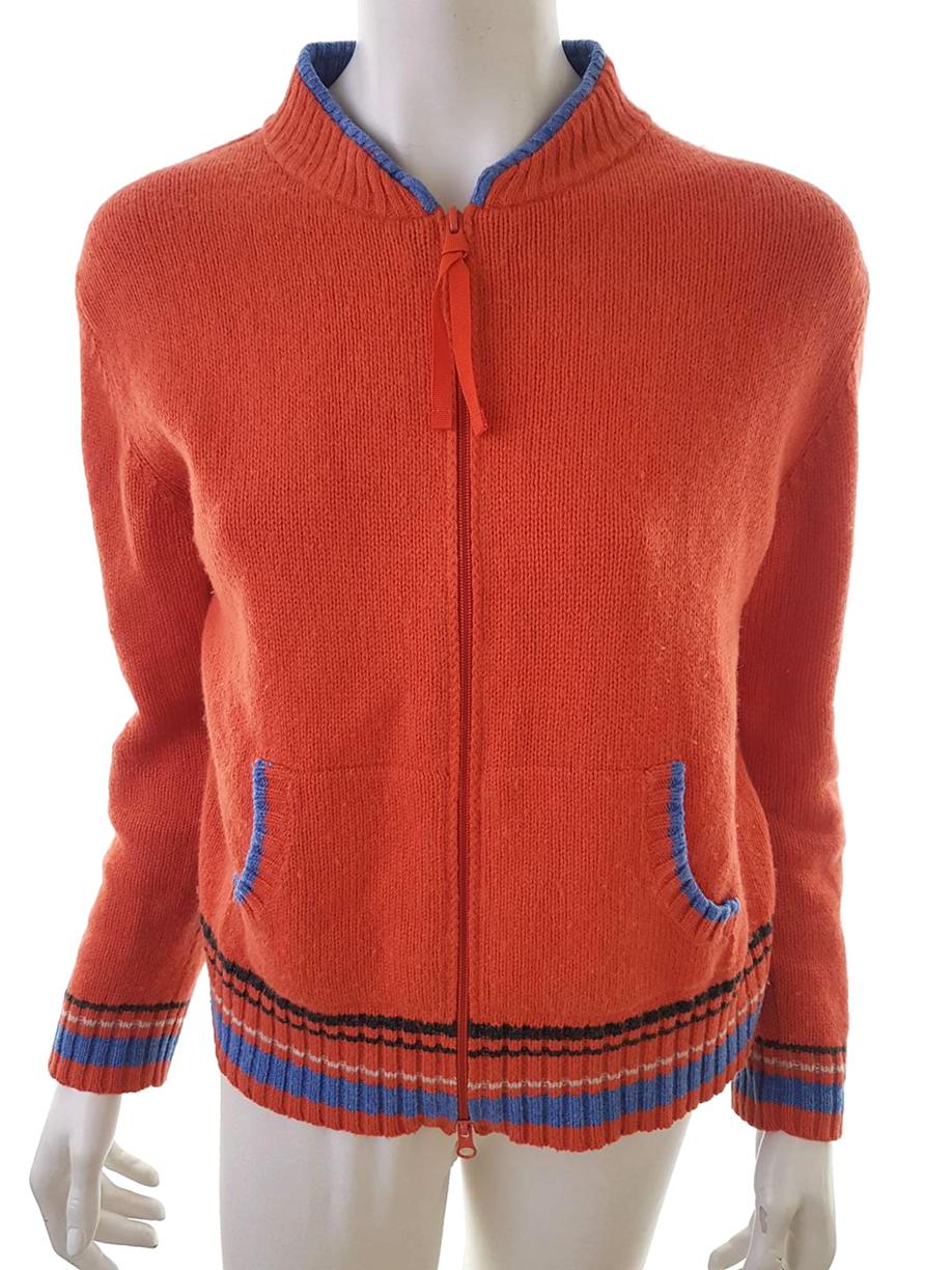 Carraig Donn Stl M Färg Orange Rund hals Kofta med dragkedja Långärmad Material Jungfrulig ull Finstickat