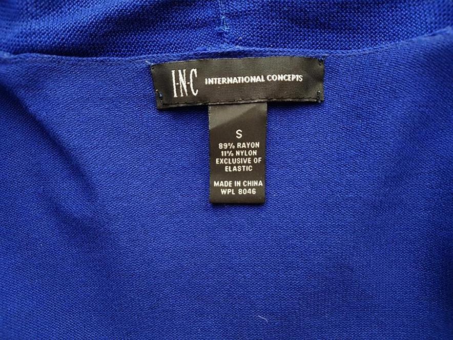 I-N-C International Concepts Stl S Färg Marinblå V-ringning Lång öppen kofta Långärmad Material Rayon Finstickat