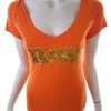 Rocawear Stl S Färg Orange V-ringning Blus Kortärmad Material Bomull 100%