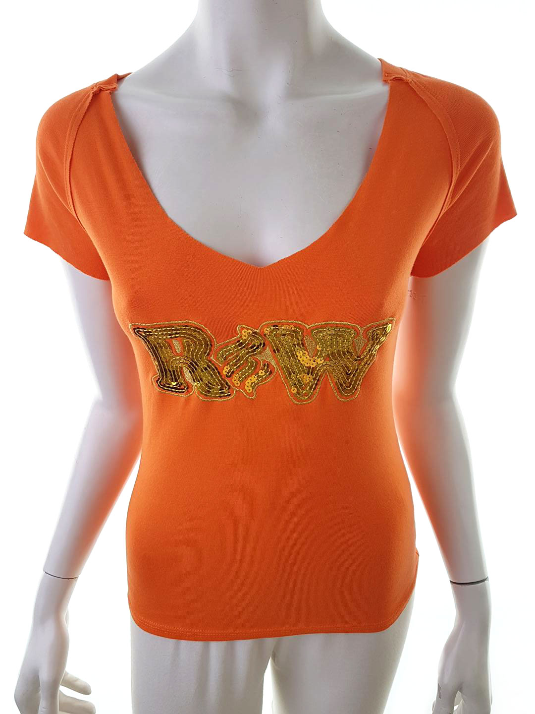 Rocawear Stl S Färg Orange V-ringning Blus Kortärmad Material Bomull 100%