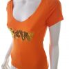 Rocawear Stl S Färg Orange V-ringning Blus Kortärmad Material Bomull 100%