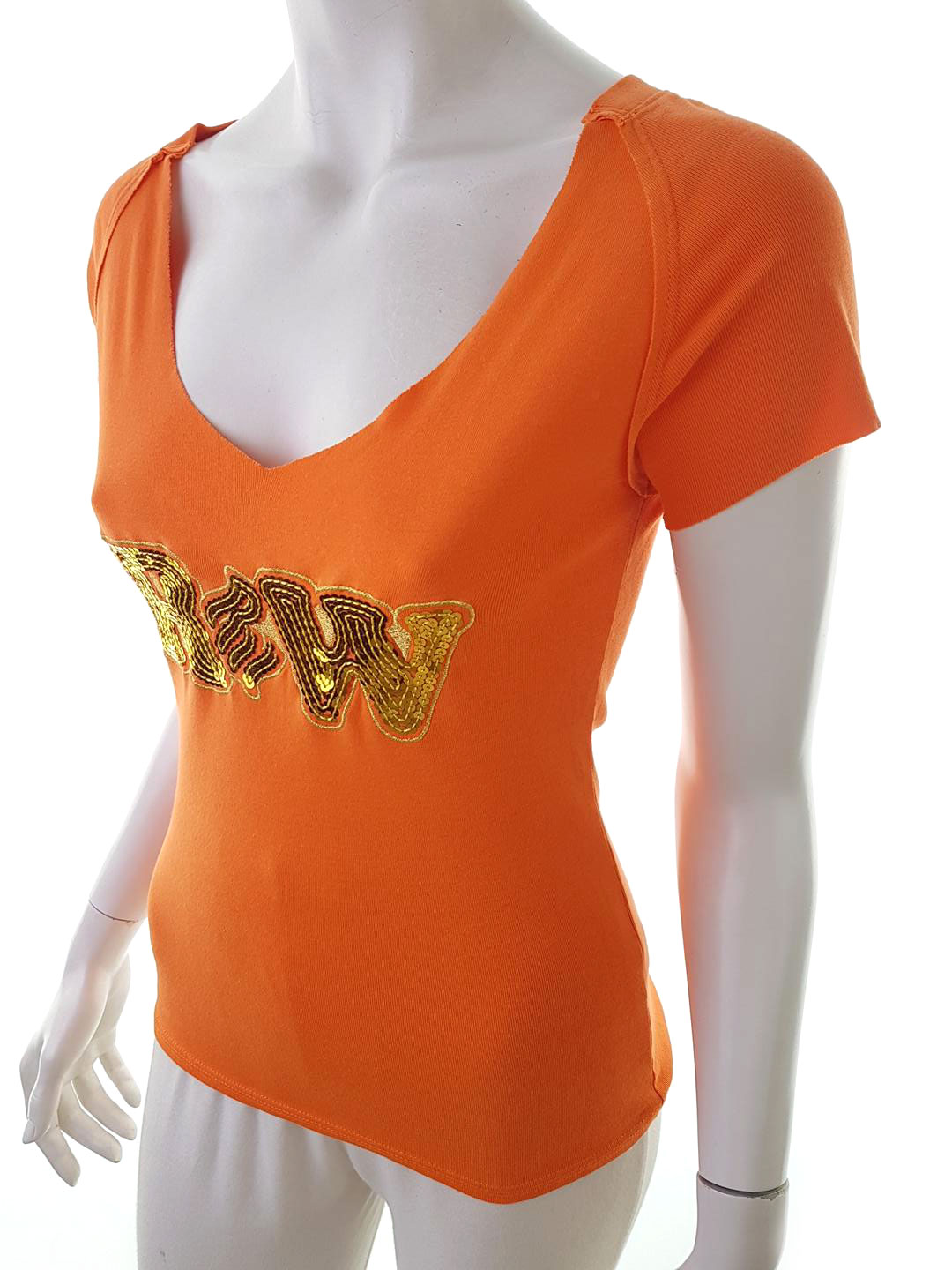 Rocawear Stl S Färg Orange V-ringning Blus Kortärmad Material Bomull 100%