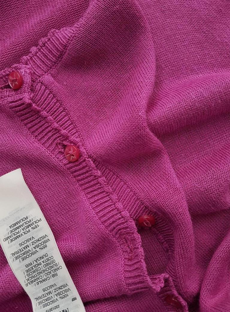 Mango Stl M Färg Rosa Båtringning Knäppt kofta ärm 3/4 Material Viskos 100% Finstickat