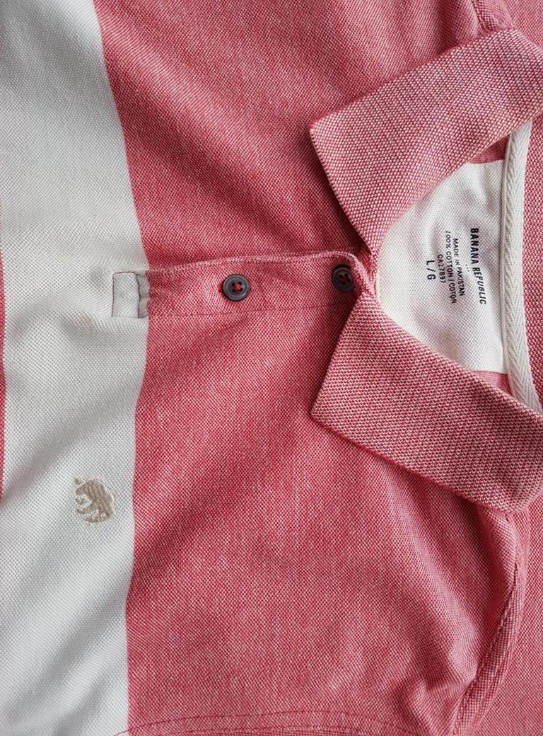 Banana Republic Stl L Färg Rosa Krage Herr Polo Kortärmad Material Bomull 100%