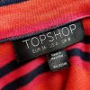 Topshop Stl 36 Färg Orange Ränder Krage Knäppt Skjort Blus Ärmlös Material Viskos 100%