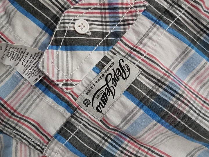 Pepe jeans Stl M Färg Blå Krage Herr skjorta, casual Kortärmad Material Bomull 100%