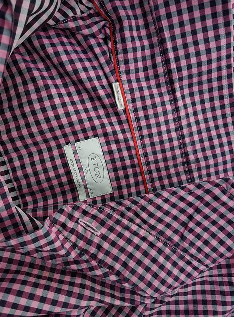 Eton Stl 42 Färg Rosa Krage Herr Skjorta, elegant Långärmad Material Bomull 100%